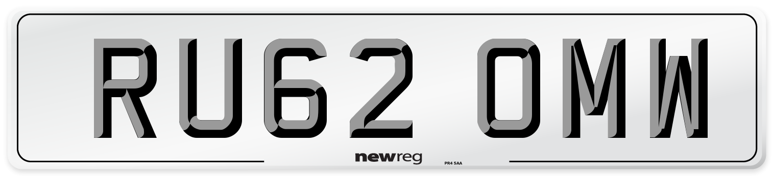 RU62 OMW Number Plate from New Reg